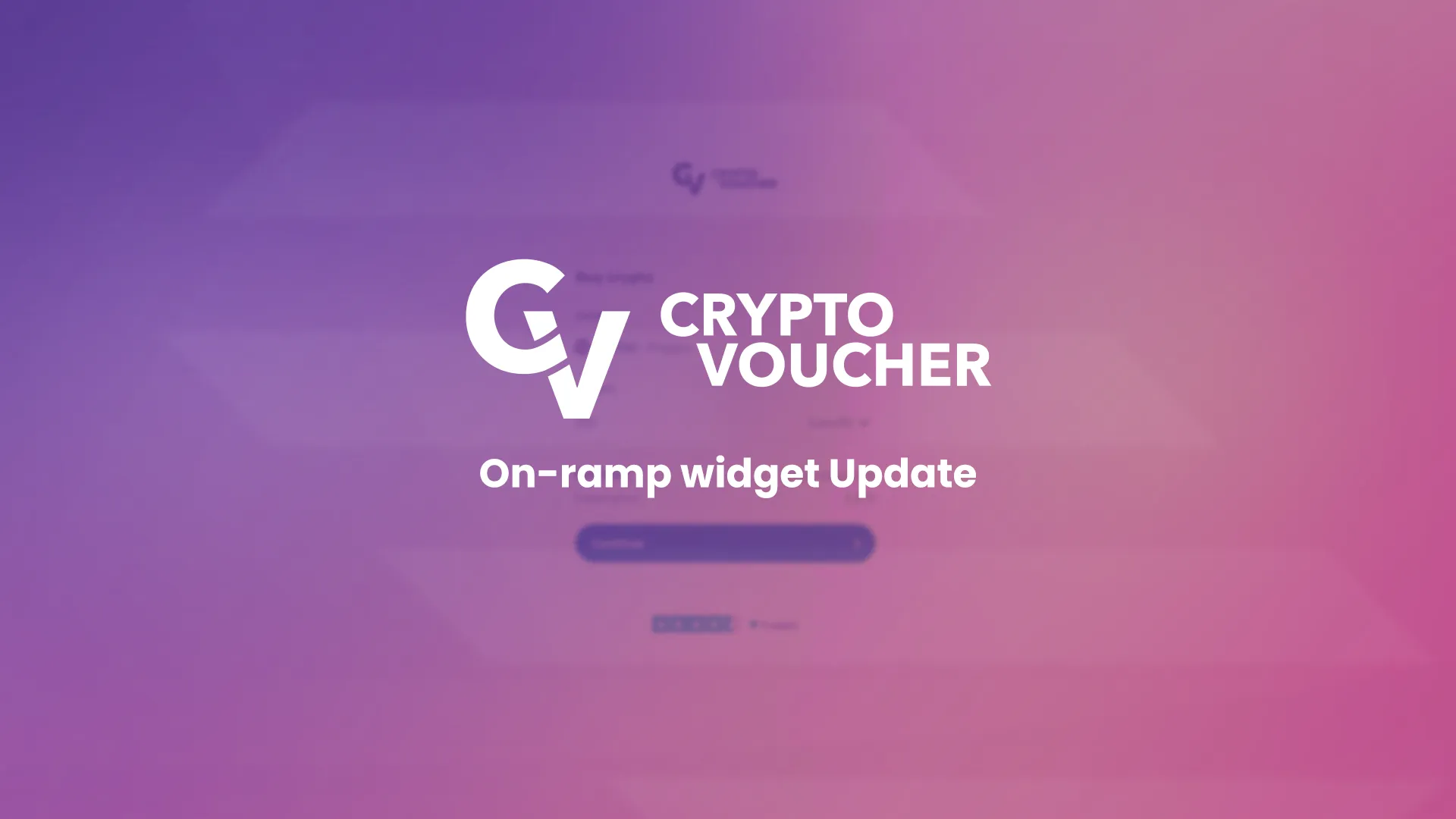 The updated Crypto Voucher on-ramp widget